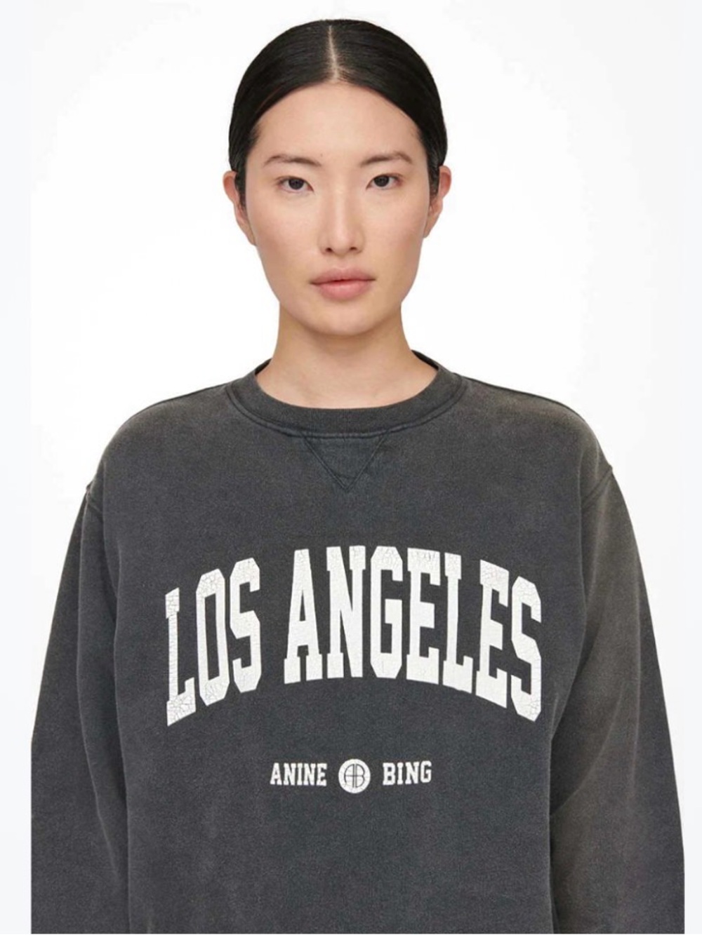 ANINE BING RAMONA SWEATSHIRT - LOS ANGELES/WASHED BLACK